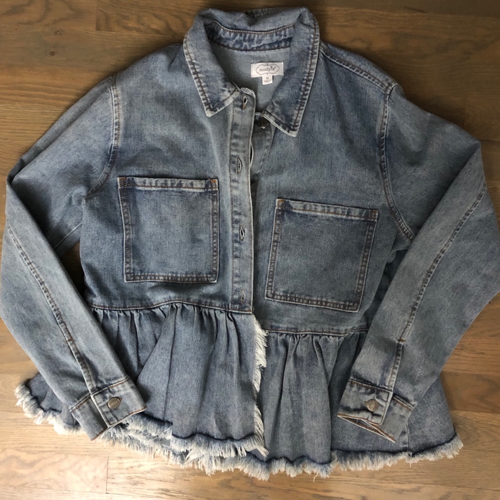 Denim jacket with fringe